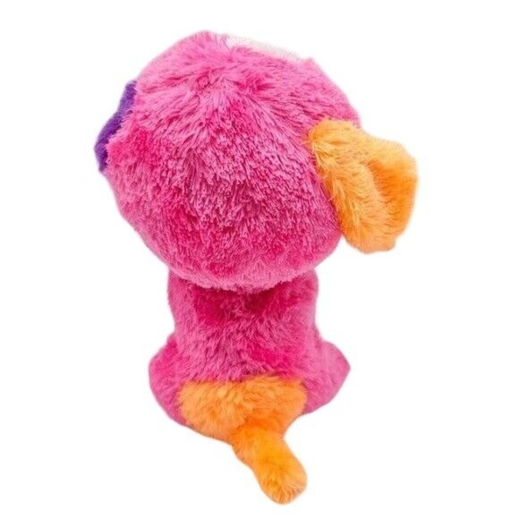 2/$15 Claire's Exclusive Ty Beanie Boos Austin Plush Pink 6.5" Glitter Eyes Dog - Picture 4 of 10